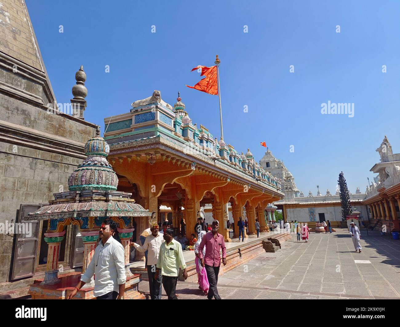 30 October 2022, Shreenath Mhaskoba Temple, The temple had dozens of mythological stories sculptured on its walls, Kodit, Near Saswad, India Stock Photo