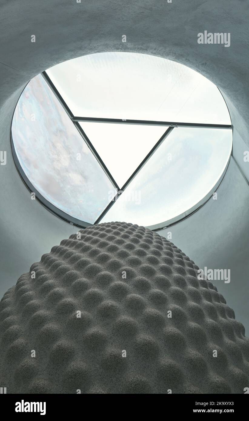 Seed sculpture in The Core building at the Eden Project, Bodelva, near