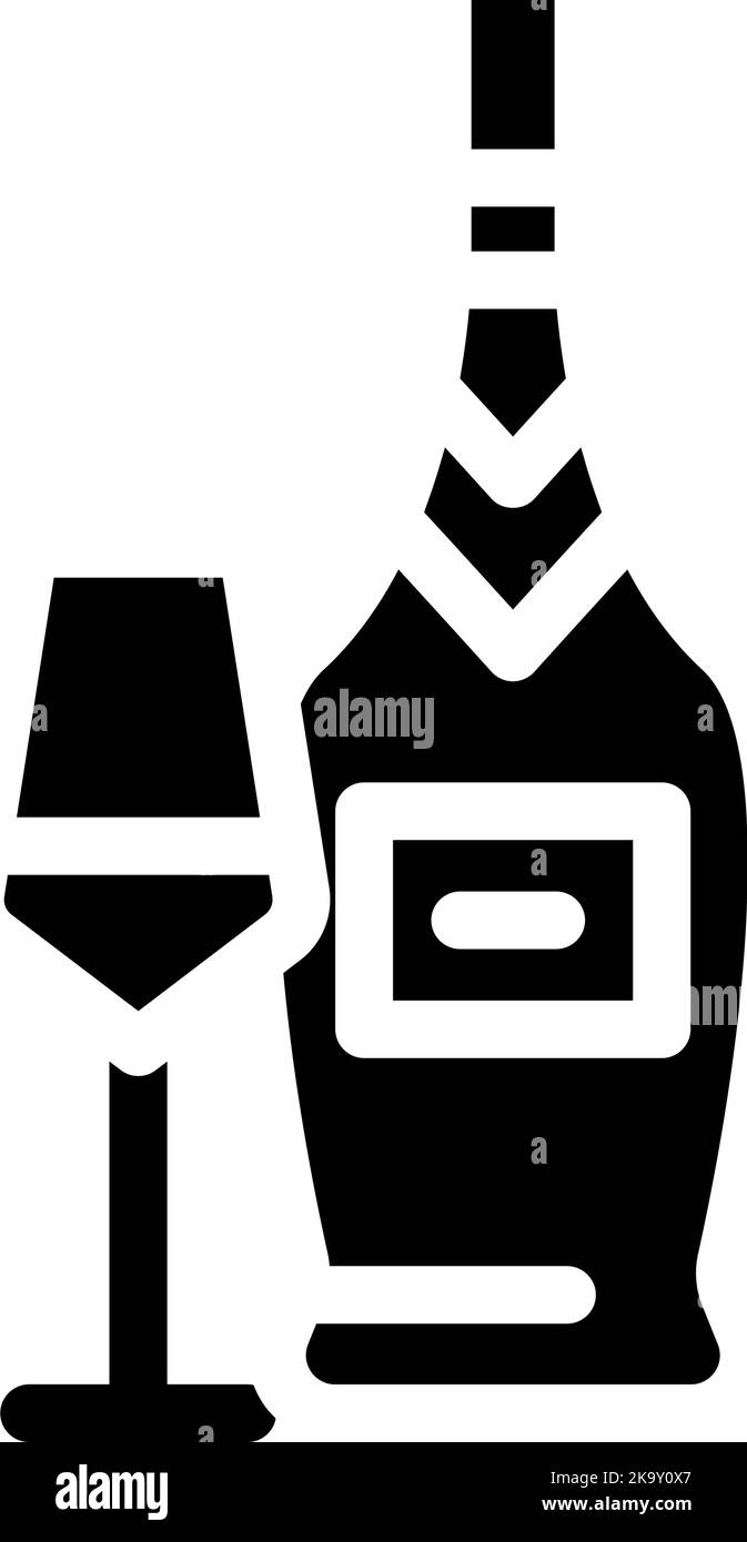 pinot grigio white wine glyph icon vector illustration Stock Vector
