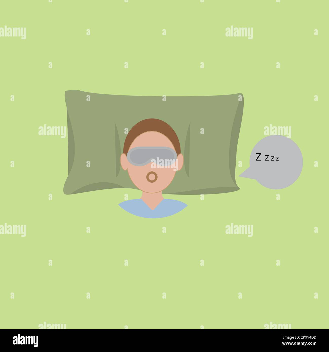 Person sleeping on a pillow and snoring Stock Vector Image & Art Alamy