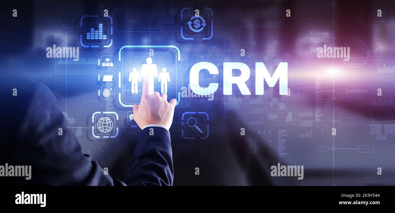 CRM Customer Relationship Management. Customer orientation concept. Stock Photo