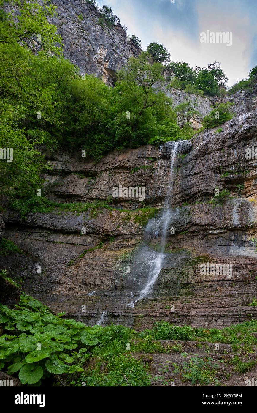 Waterfall Skaklya, near village Zasele, Iskar river gorge, Balkan mountains (Stara Planina or Latin: Haemus), Bulgaria Stock Photo