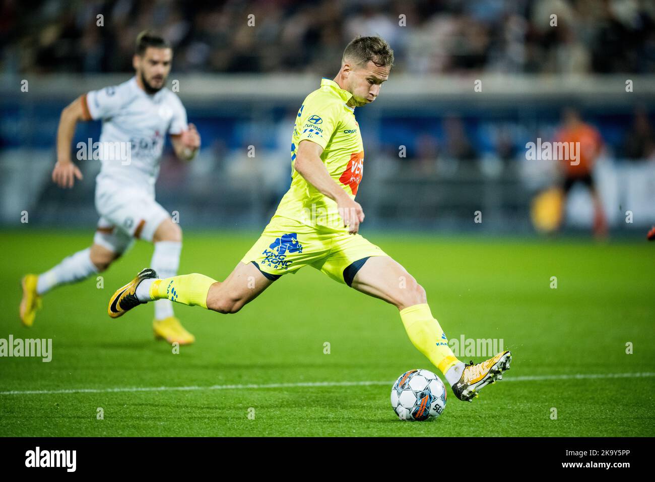 Gent's Andrew Hjulsager pictured in action during a soccer match