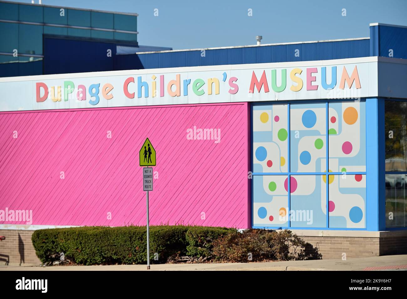 Naperville, Illinois, USA. The colorfully clad DuPage Children's Museum
