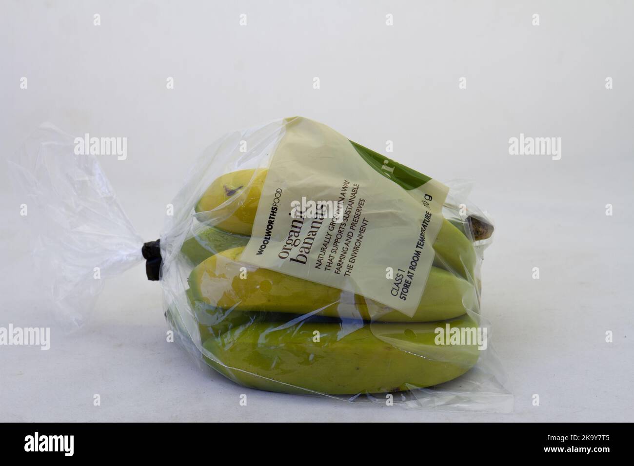 Johannesburg, South Africa a bag of organic fresh bananas from