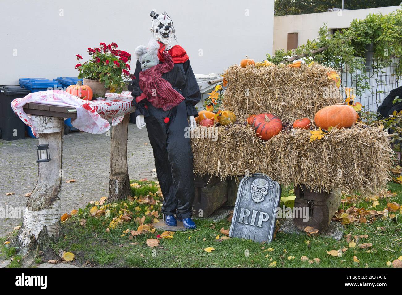Germany, Lower Saxony, Halloween, Joker, RIP, Pumpkin, Kuerbis, Horror