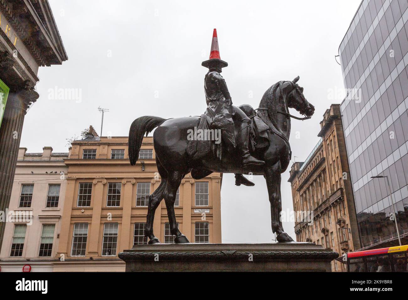 Equestrian statue of the Duke of Wellington, famous for having a