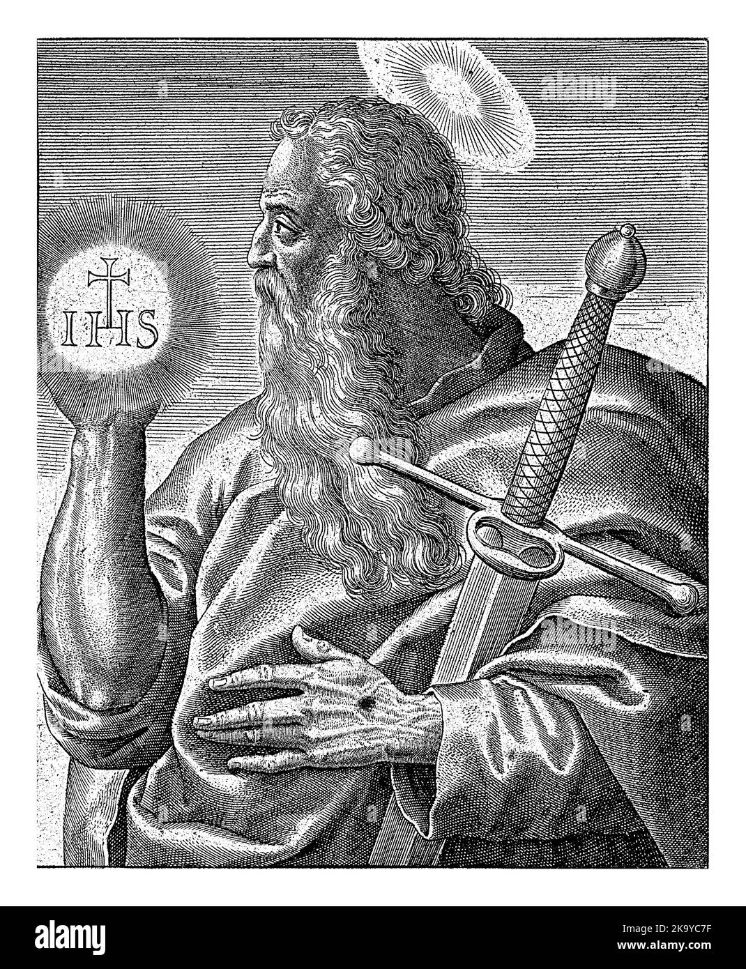 H. Paulus, Antonie Wierix (II), 1595 1635 The Apostle Paul, with a