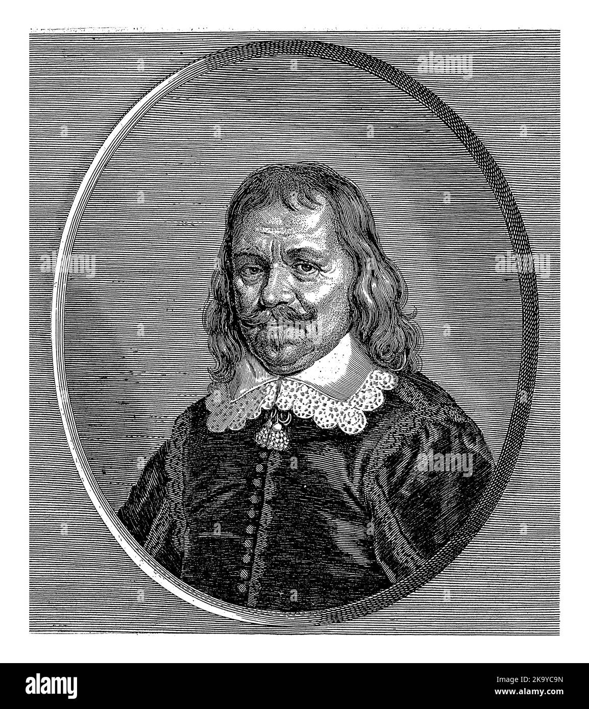 Portrait of Godard van Reede, Jonas Suyderhoef, after Gerard ter Borch (II), 1644 Portrait of Godard van Reede, Lord of Nederhorst, Vreeland, Overmeer Stock Photo