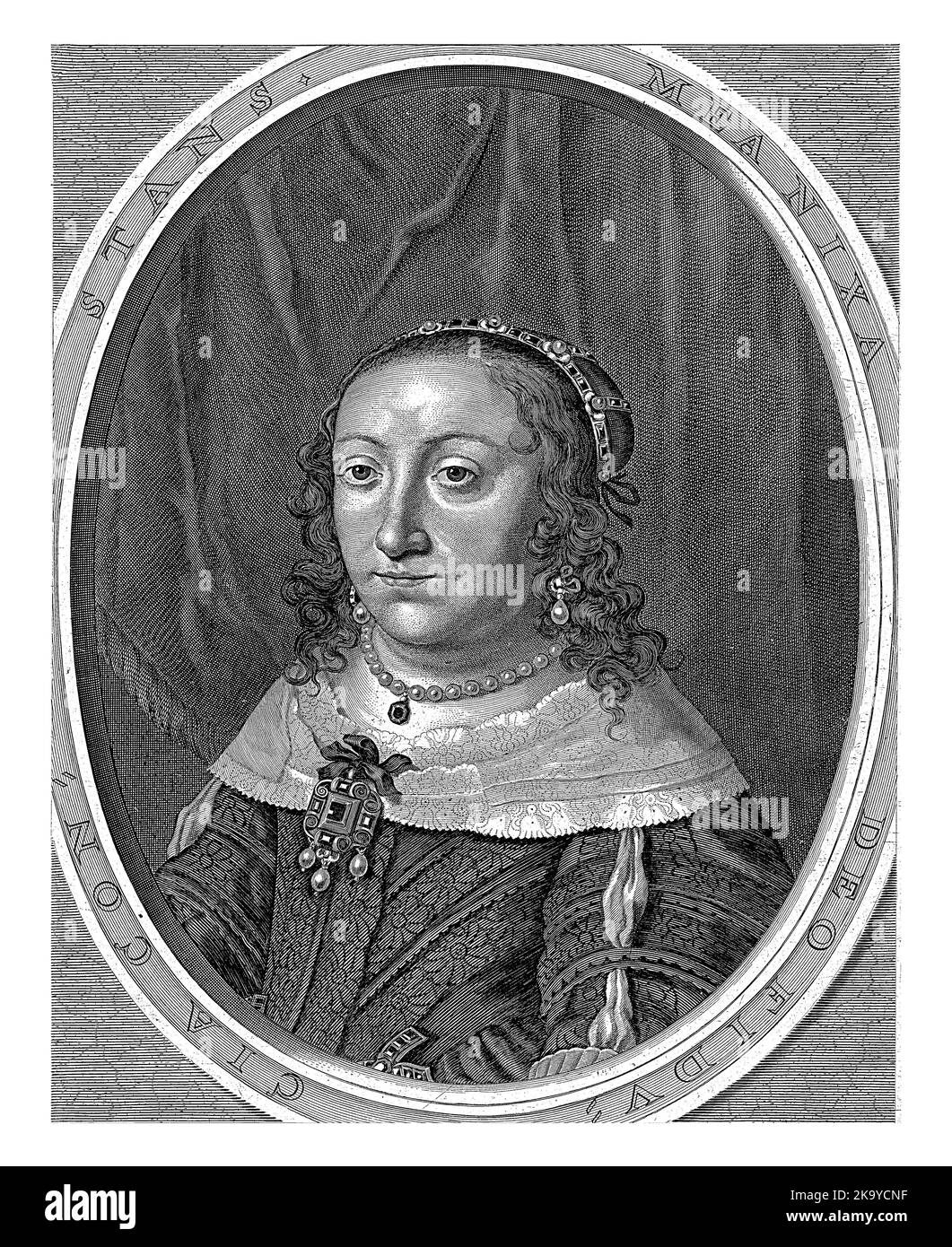 Portrait of Anna Catharina Constance, Countess Palatine of Palatinate-Neuburg, daughter of Wolfgang Willem van de Palatinate-Neuburg and his second wi Stock Photo