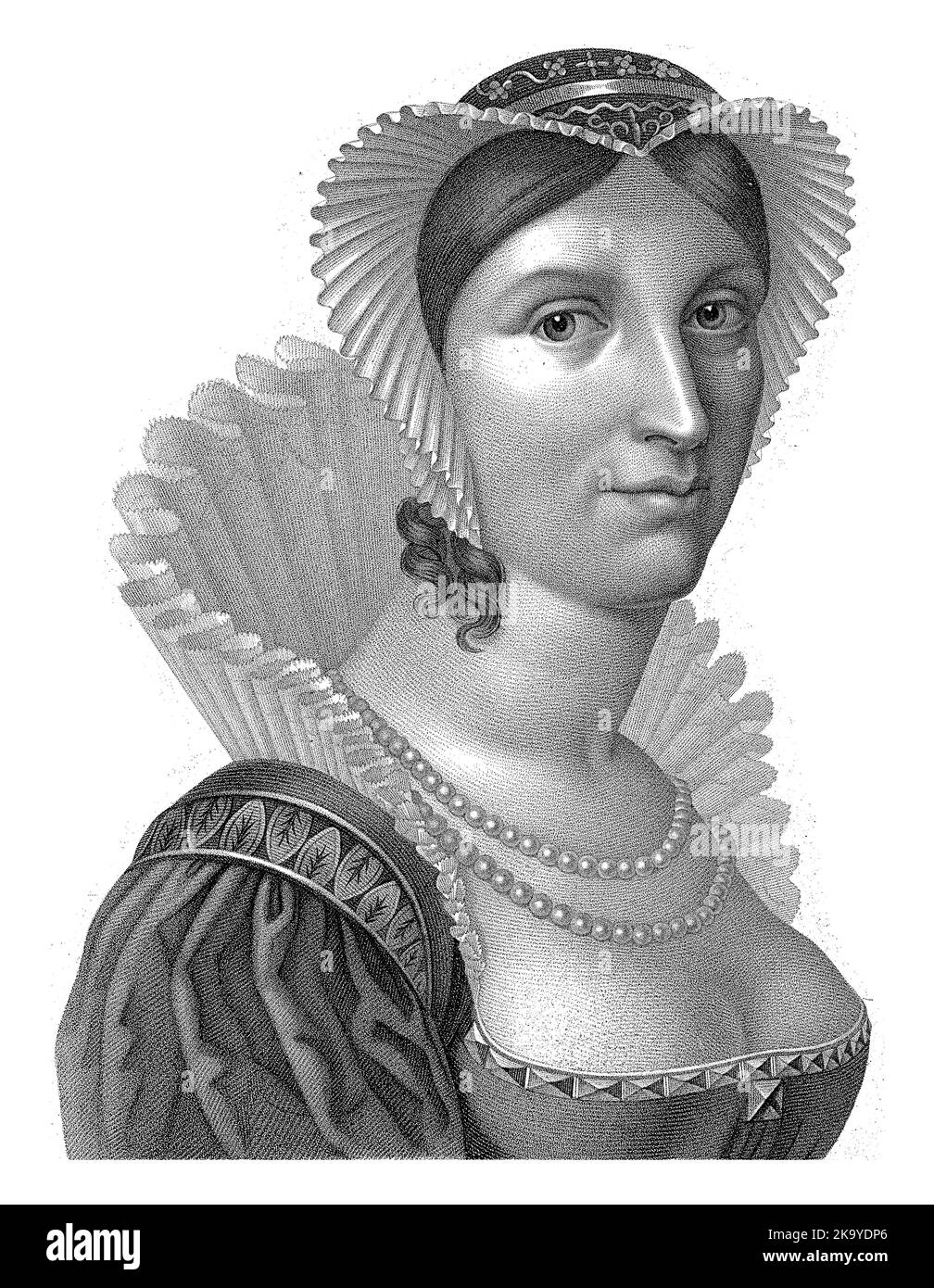 Portrait of Wilhelmina. In the bottom margin her name and title in