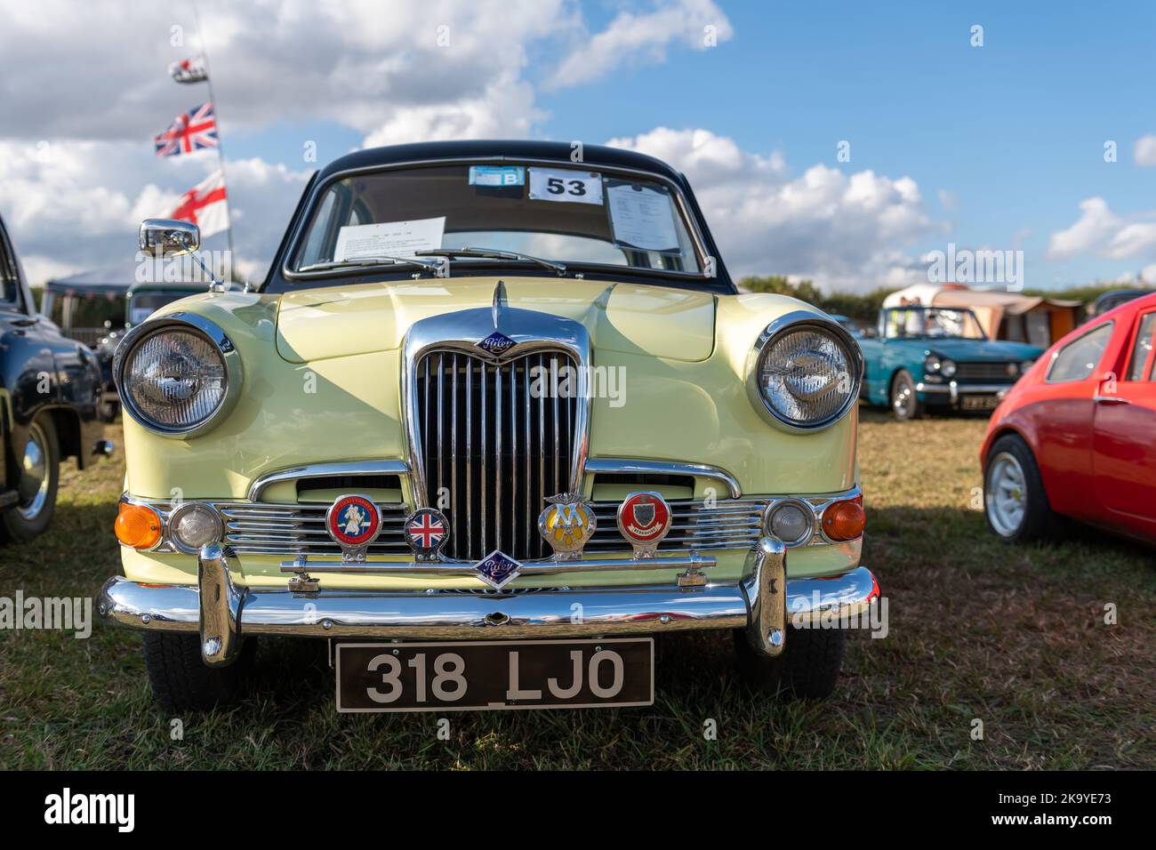 Tarrant Hinton.Dorset.United Kingdom.August 25th 2022.A yellow and ...