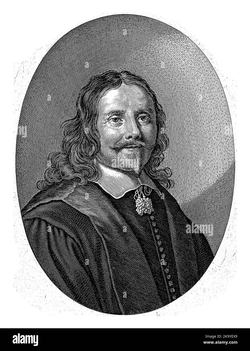 Portrait of the Utrecht physician Henricus Regius. Stock Photo