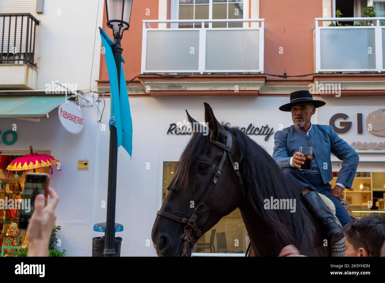 FUENGIROLLA, SPAIN - SEPTEMBER 17, 2022: Spanish traditional rider ...