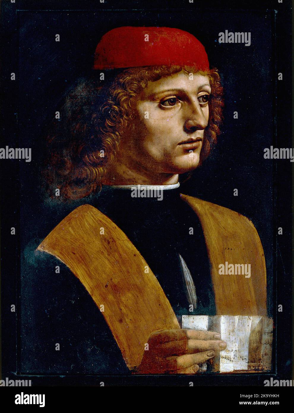 Portrait of a Musician, c. 1483–1487, Painting by Leonardo da Vinci Stock Photo