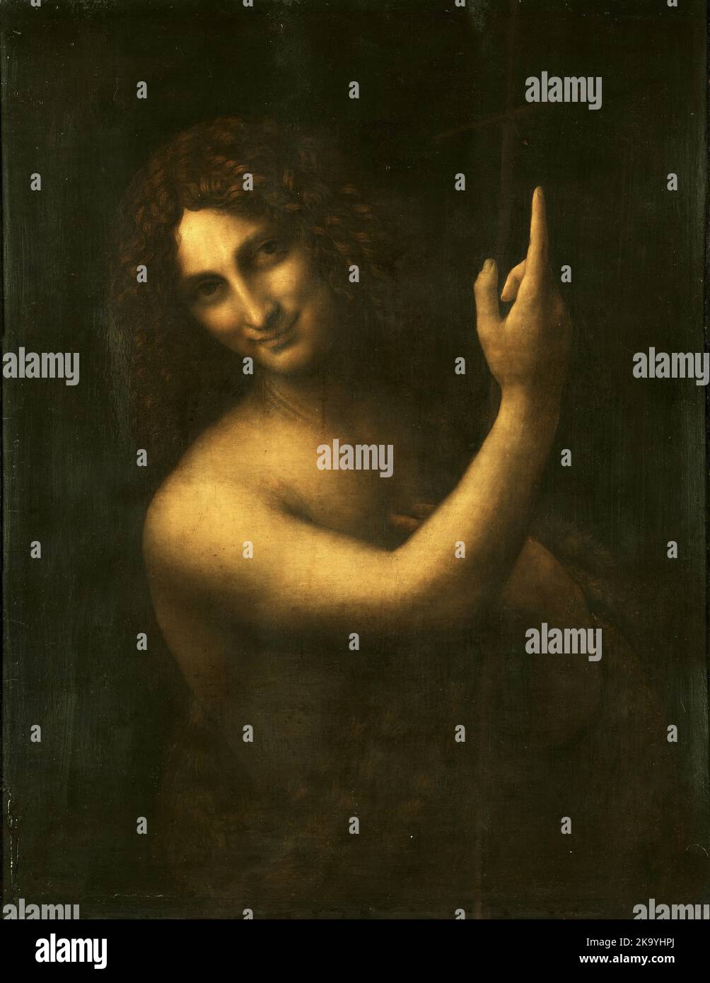 Saint John the Baptist, 1507–1516, Painting by Leonardo da Vinci Stock Photo