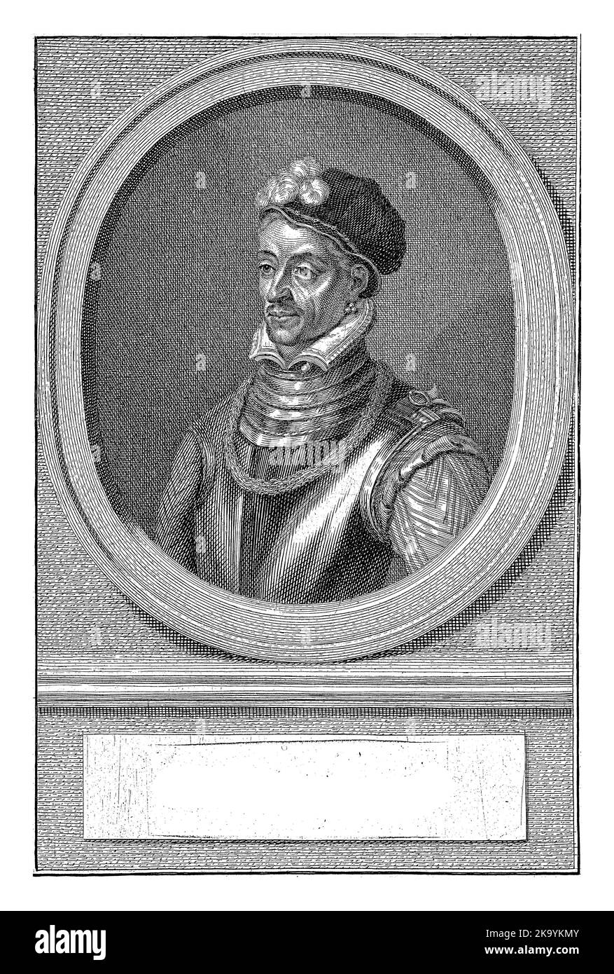 Bust to the left of Johan van der Does, lord of Noordwijk in an oval
