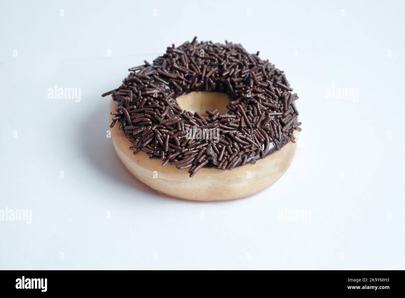 chocolate doughnut isolated on white background Stock Photo - Alamy