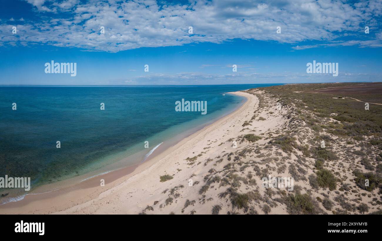 Aerial view of Dunes beach near Exmouth, Western Australia Indian Ocean