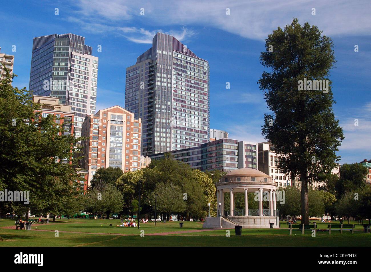 Boston Skyline as Seen from Boston Common Stock Photo Alamy