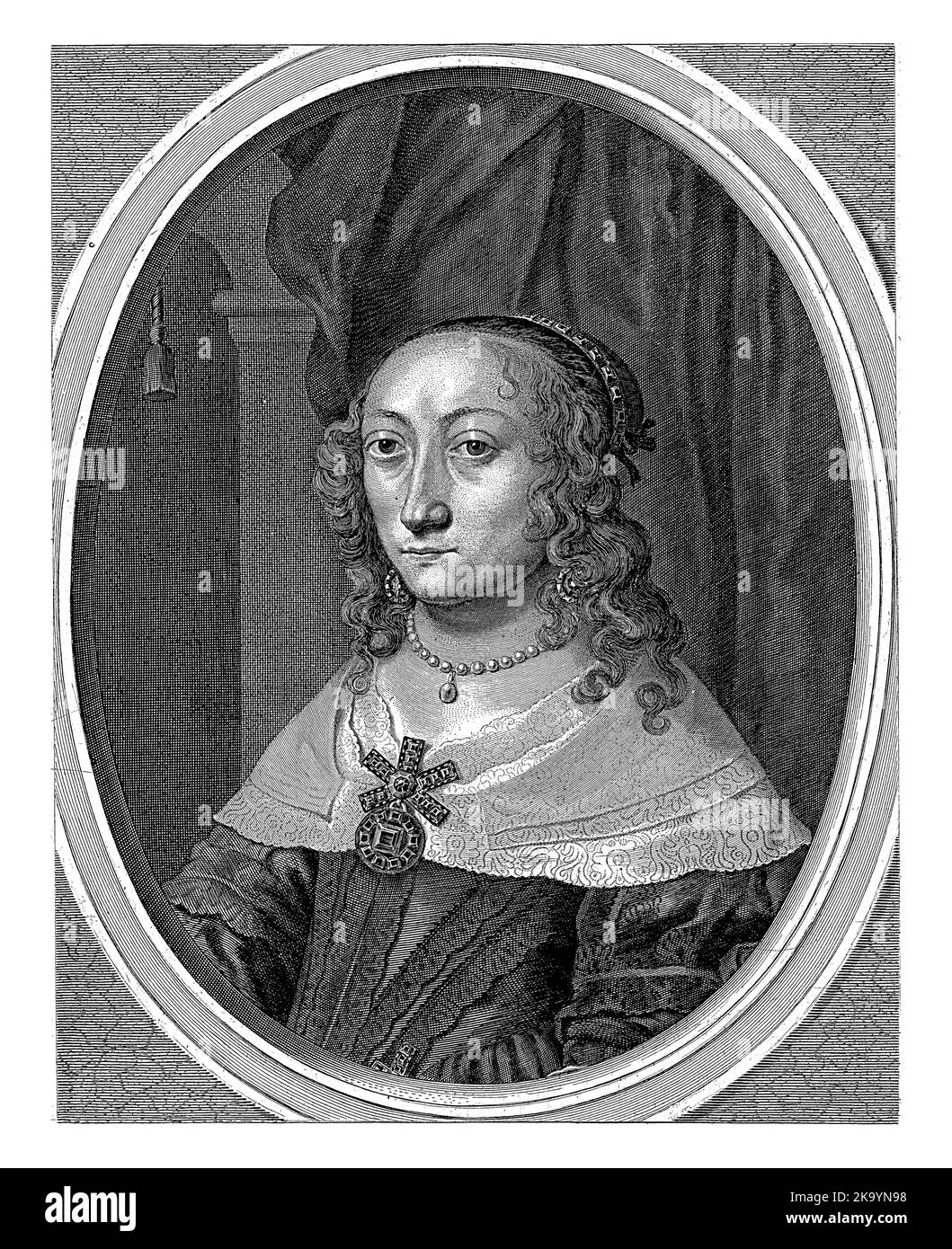 Portrait of Catherina Charlotta, Countess Palatine of Palatinate-Neuburg, wife of Wolfgang Willem van de Palatinate-Neuburg. Stock Photo