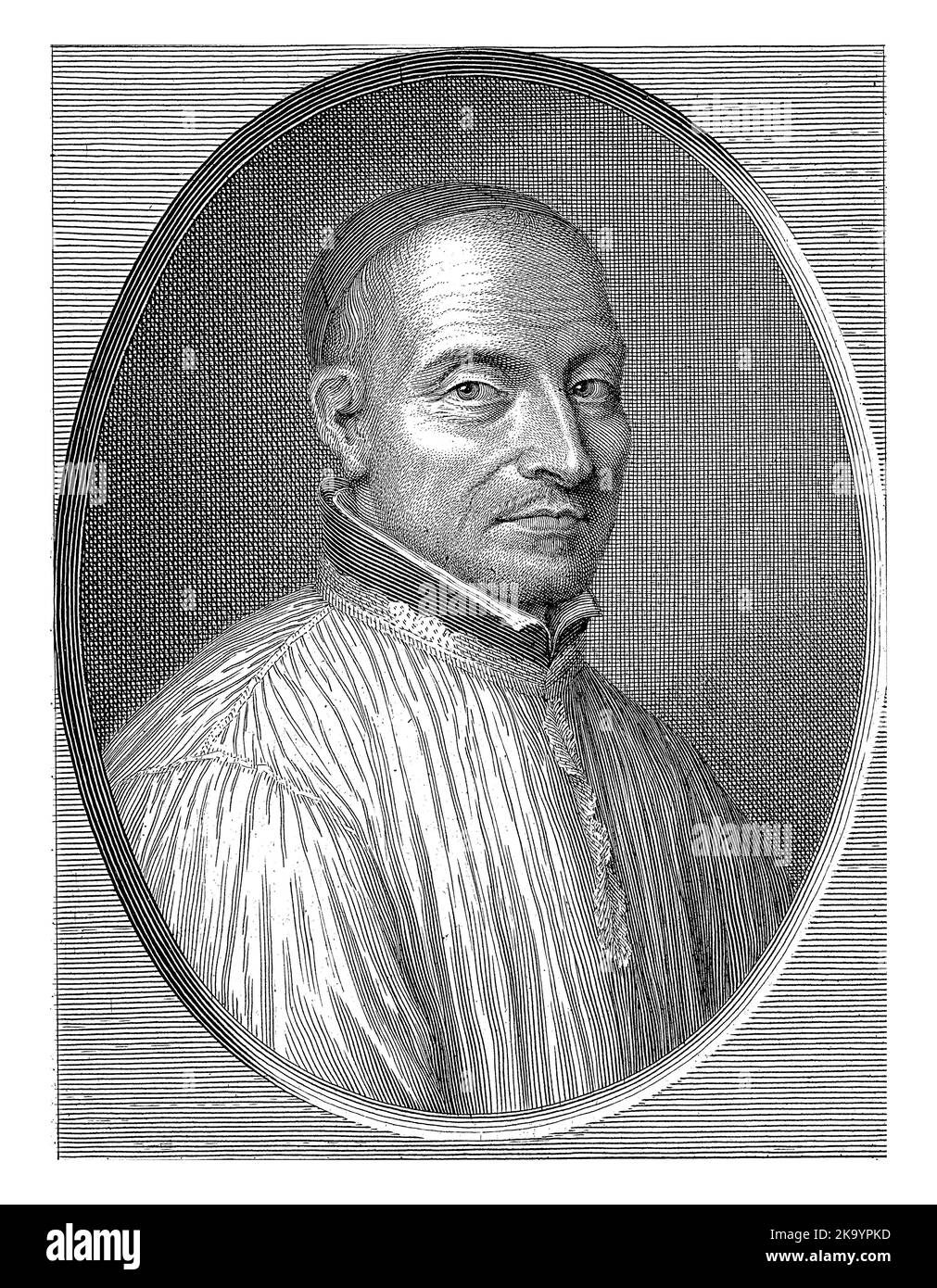 Portrait of the Jesuit Claudius de Lingendes, Pieter van Schuppen, in or before 1665 Stock Photo