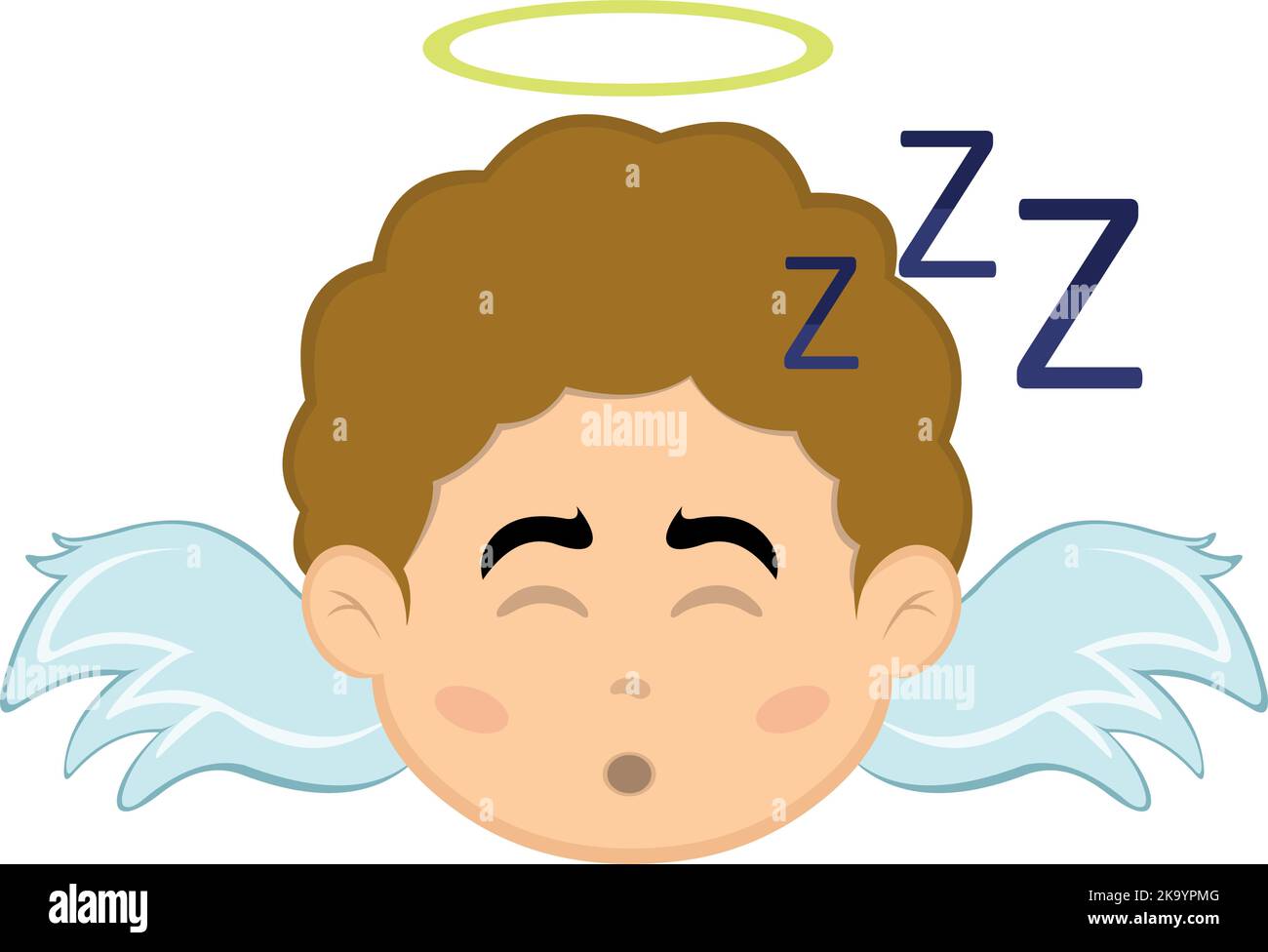 Vector illustration of a boy angel cartoon sleeping Stock Vector