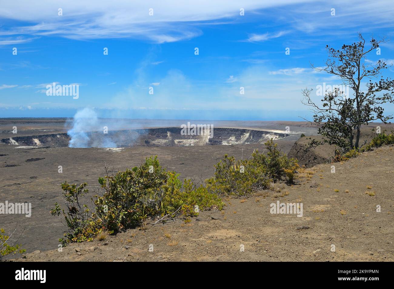 The picturesque steaming craters KIlauea and Halemaumau, Hawaiʻi