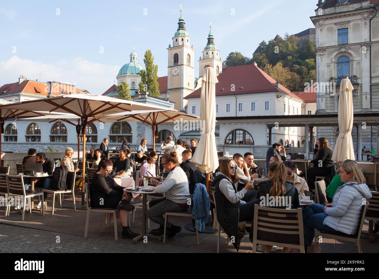 Cacao Coffee shop in Ljubljana, Slovenia Stock Photo