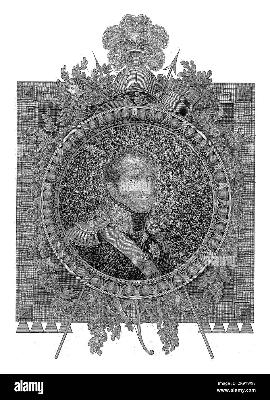 Portrait of Tsar Alexander I of Russia, Walraad Nieuwhoff, after Gerrit Jacobus Geusendam, 1825 - 1827 Portrait of Alexander I, Tsar of Russia, dresse Stock Photo