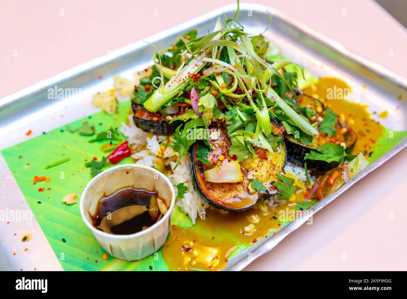 Grilled satay aubergine at Bong Bong's Manila Kanteen, Seven Dials