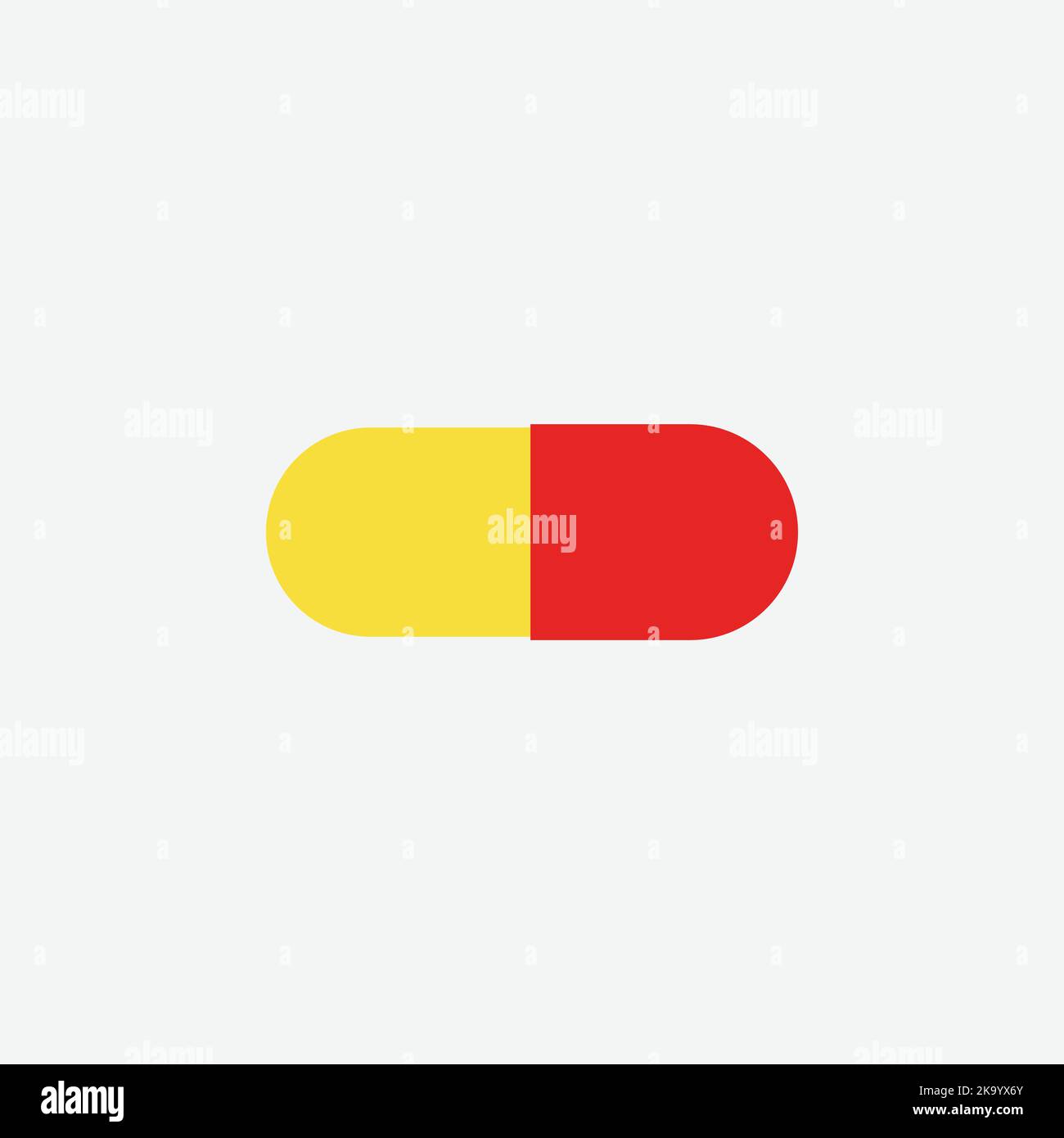 Capsule Icon, Flat Style. - Vector Stock Vector