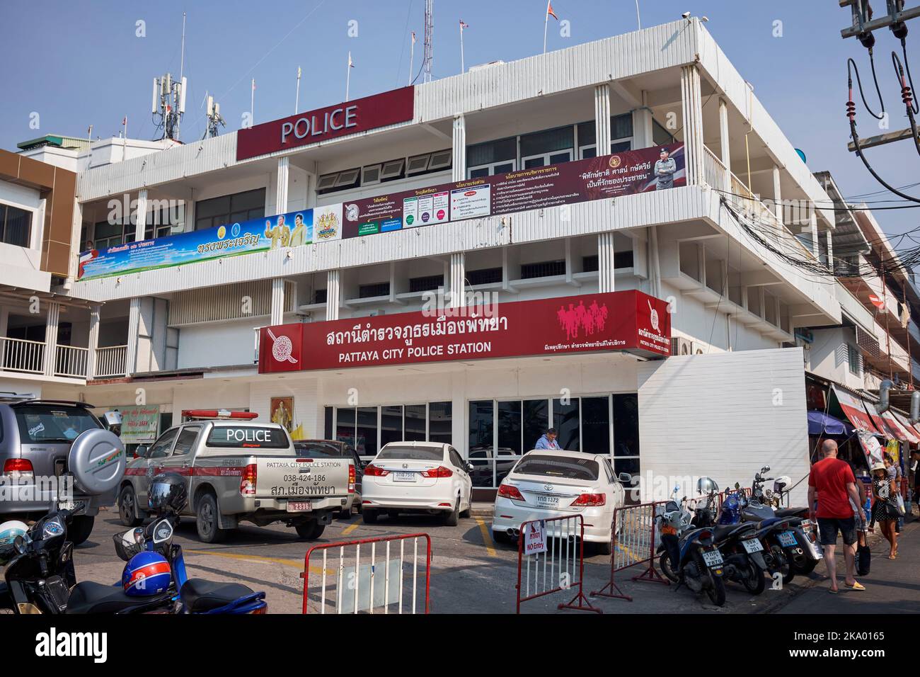 Pattaya City Police Station in Pattaya Thailand Stock Photo