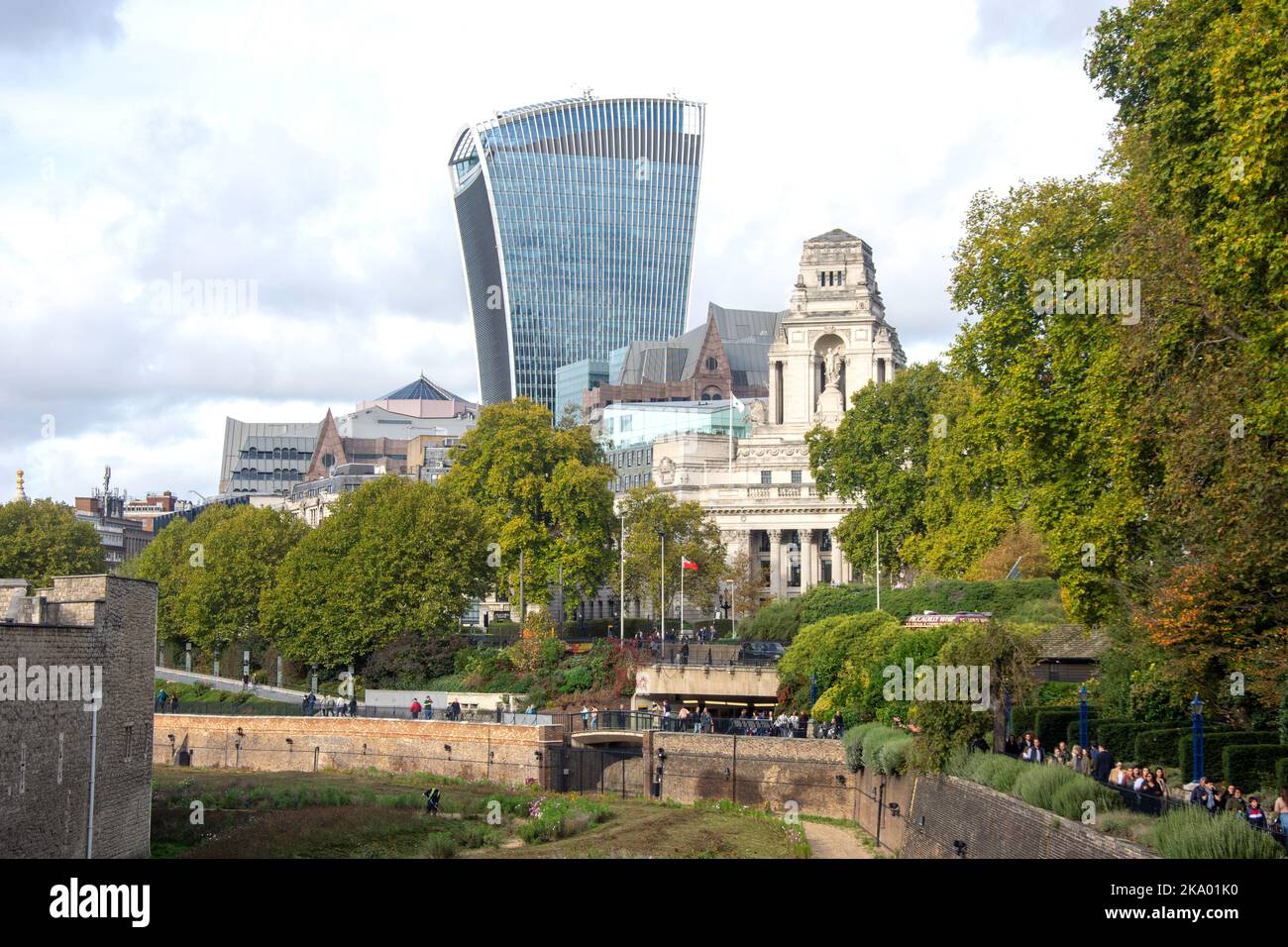 20 Fenchurch Street (walkie-talkie) building from Tower Bridge Approach, London Borough of Tower Hamlets, Greater London, England, United Kingdom Stock Photo