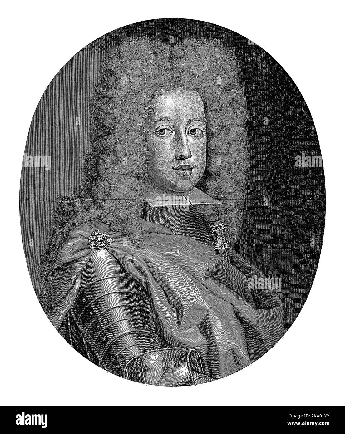 Portrait of Emperor Charles VI, Pieter van Gunst, 1701 - 1711 Charles VI, Emperor of the Holy Roman Empire. He is portrayed as pretender to the throne Stock Photo