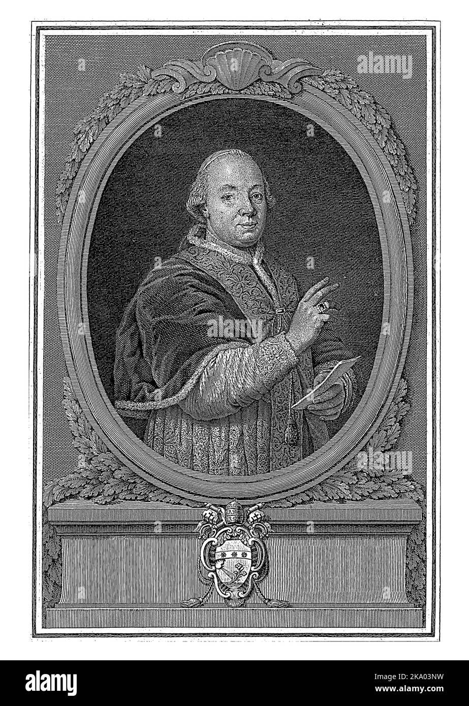 Portrait of Pope Pius VI, Camillo Tinti, 1748 - 1796 Stock Photo