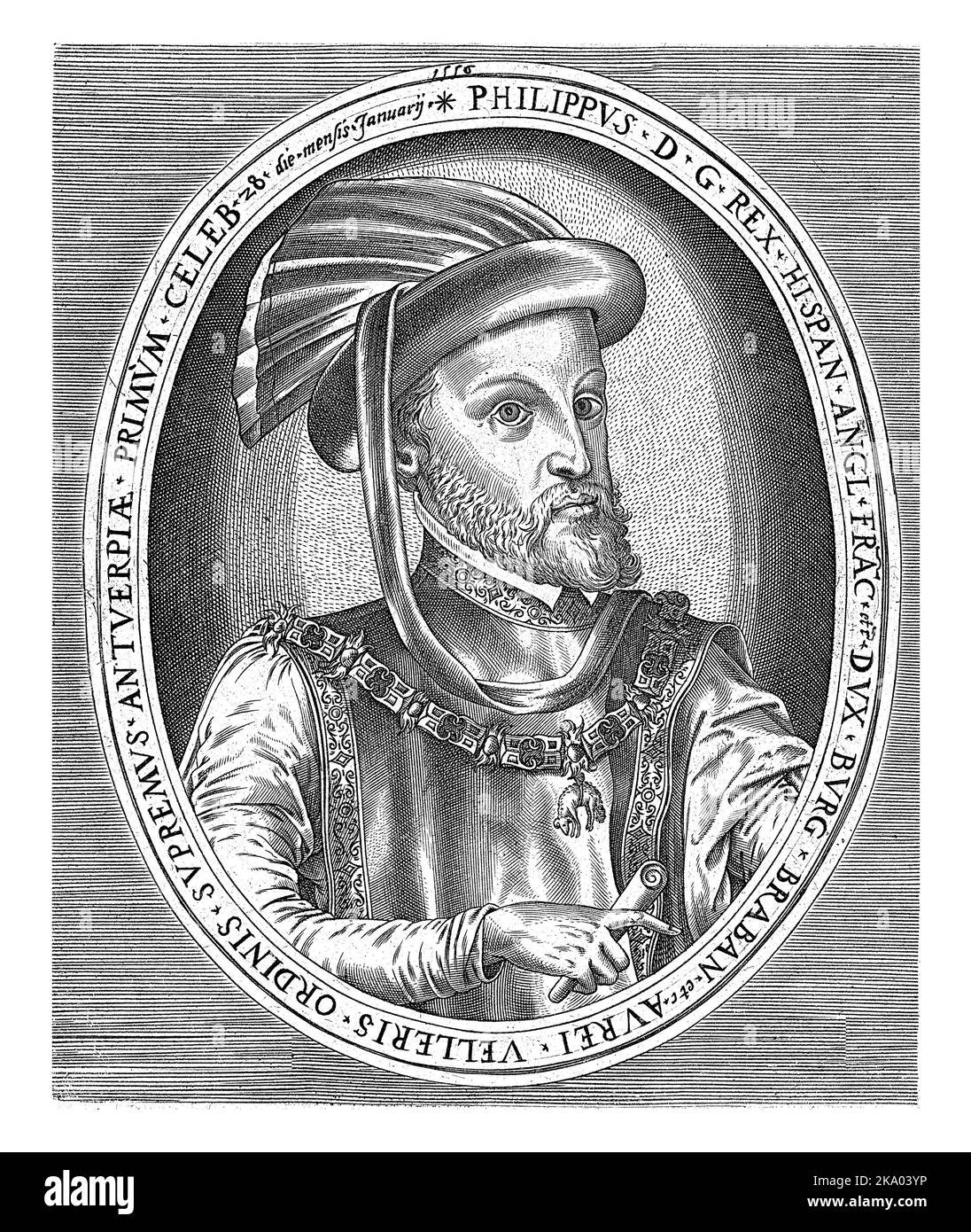 Halflength portrait to the right of Philip II, King of Spain in an