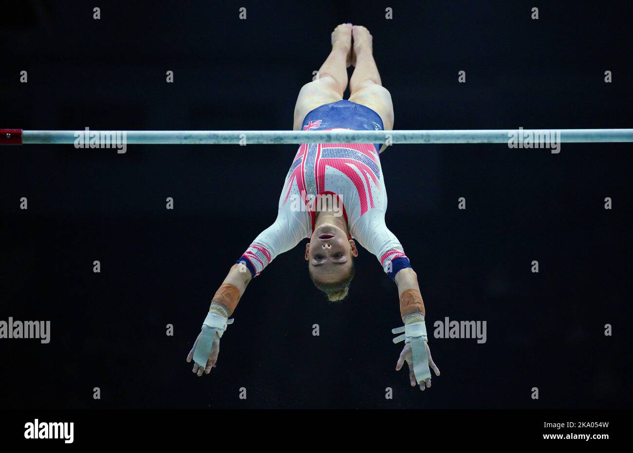 Great Britain's Alice Kinsella competes on the uneven bars during day