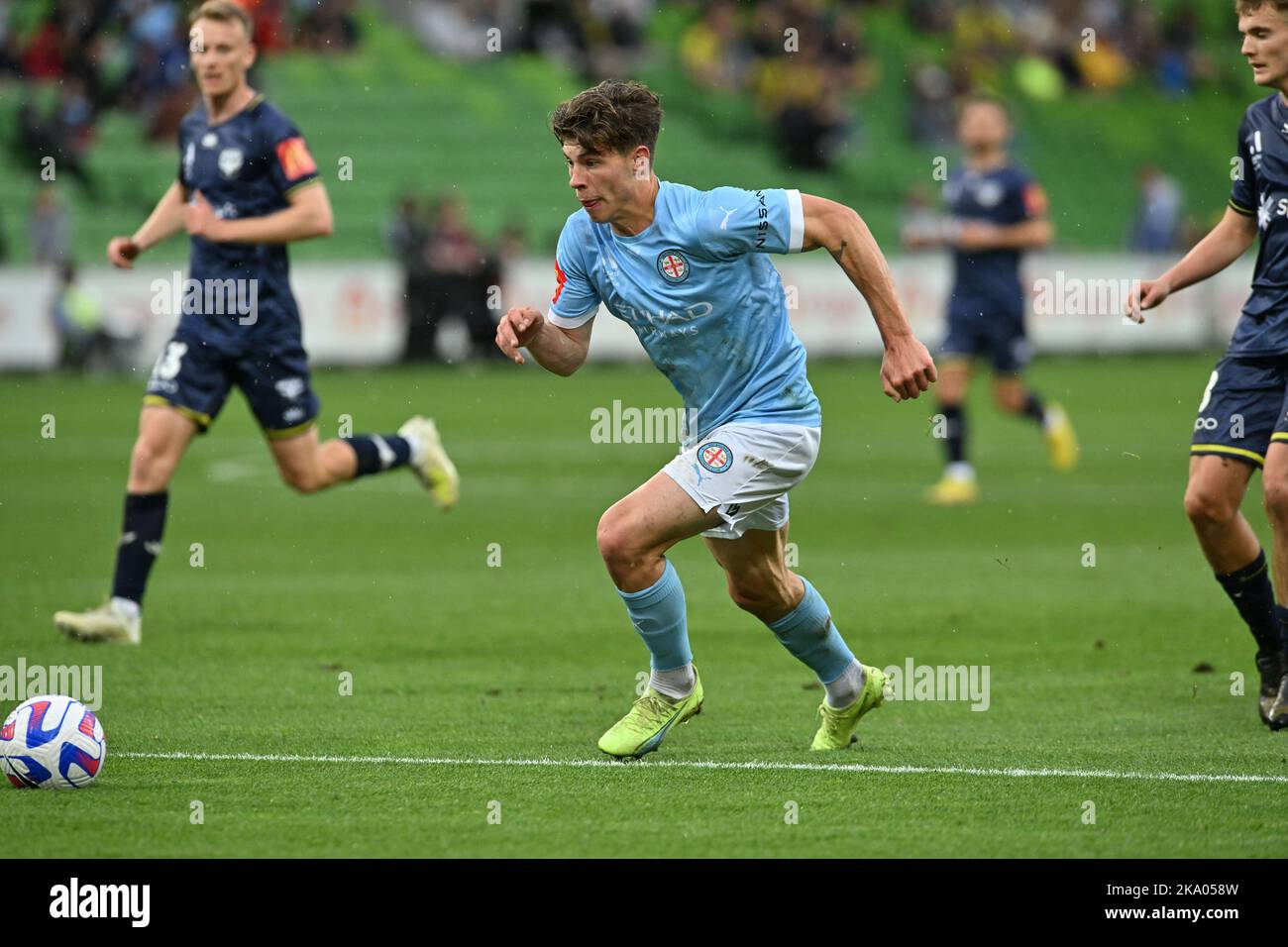 Melbourne, Australia. 30 October, 2022. Melbourne City v Wellington Phoenix, Jordan Bos at AAMI Park. Stock Photo