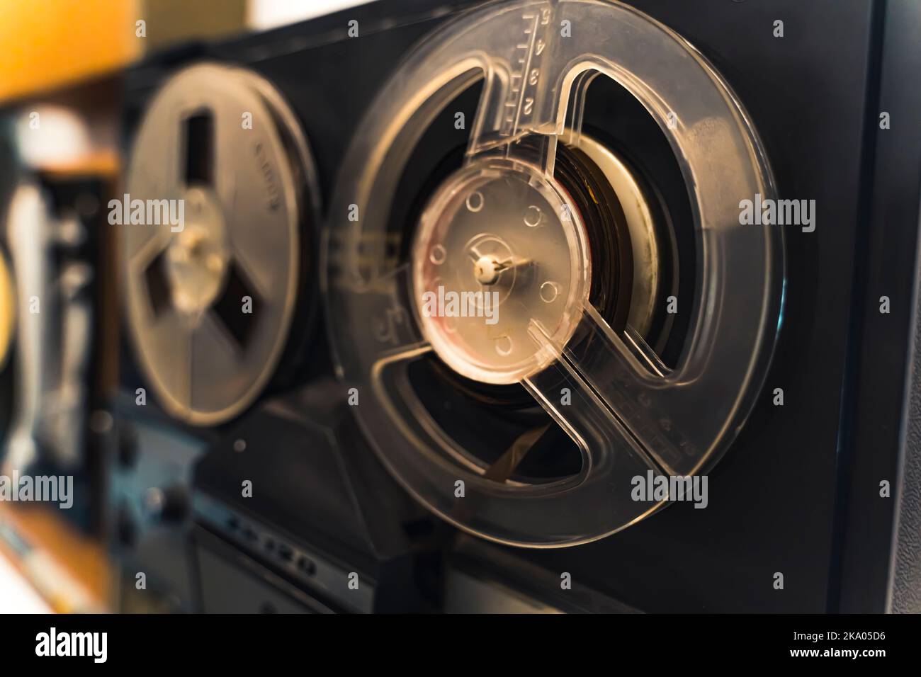 Authentic beginnings of technology. Reeltoreel audio tape recording