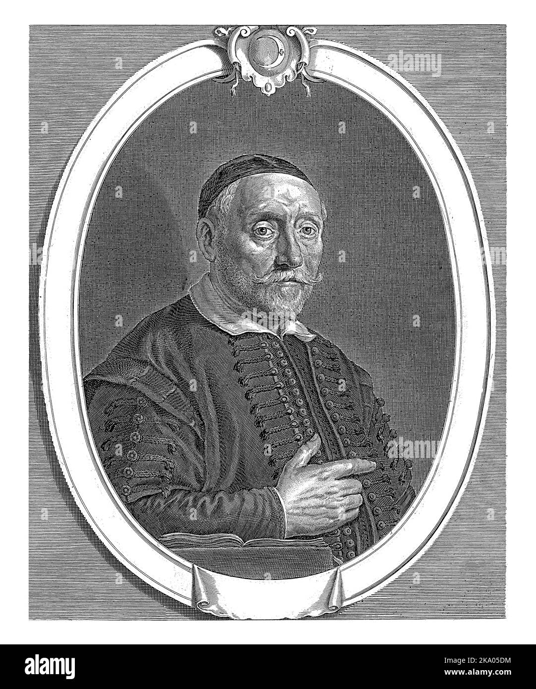 Portrait of Jacobus Olaeus, pastor in Amsterdam. Stock Photo