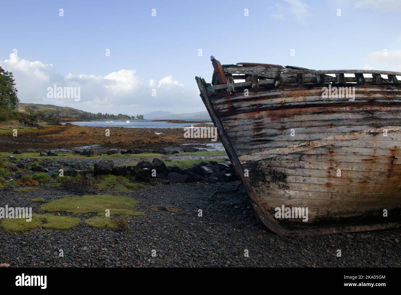 Abandoned boat, Salen, Argyll and Bute, Scotland, UK Stock Photo