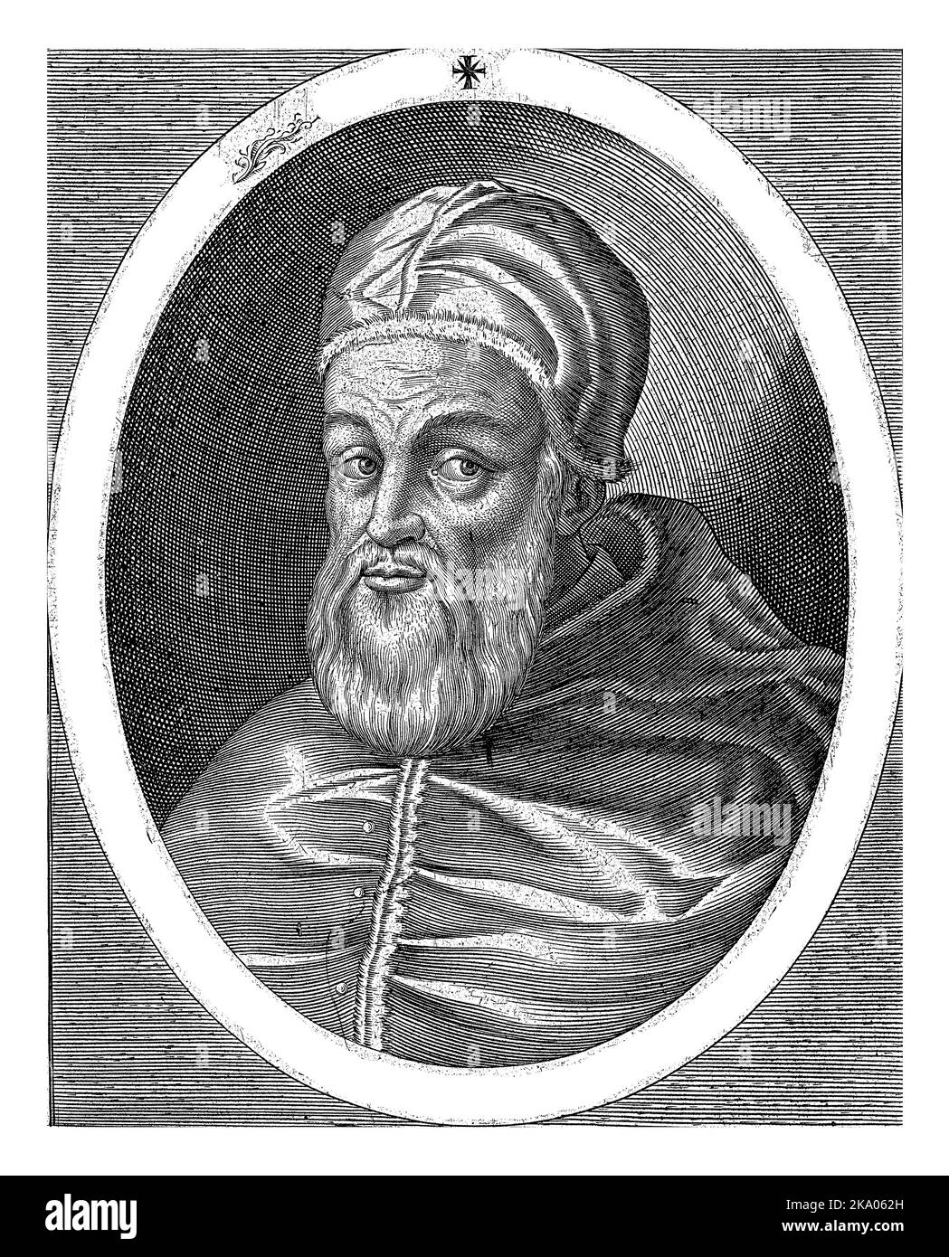 Portrait of Pope Leo XI, Dominicus Custos, in or after 1605 - in or after 1606 Stock Photo