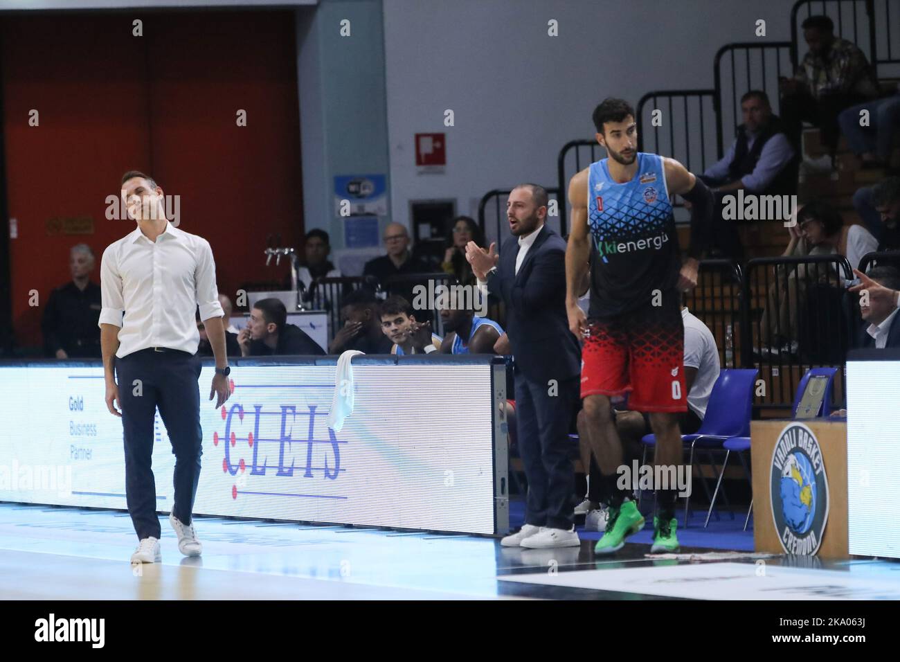 PalaRadi, Cremona, Italy, October 30, 2022, Gabriele Ceccarelli (Kienergia Rieti) during Vanoli