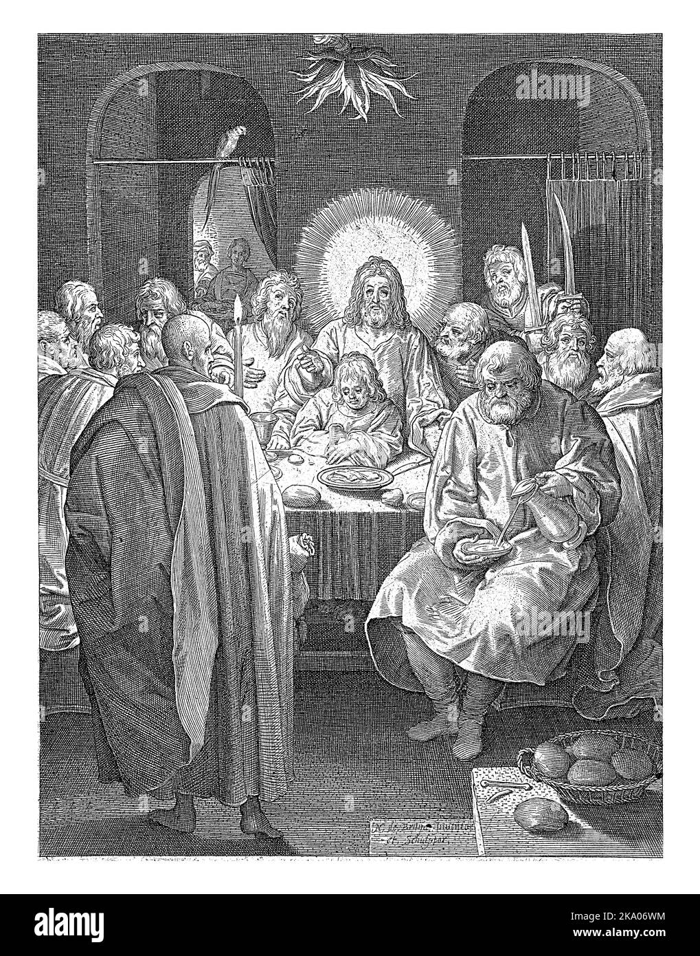 Christ eats the last supper with his disciples Stock Photo Alamy