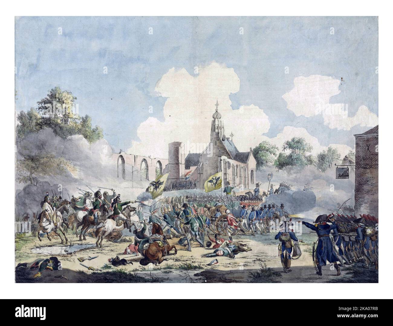 The Battle of Bergen on September 19, 1799. View of the battlefield in