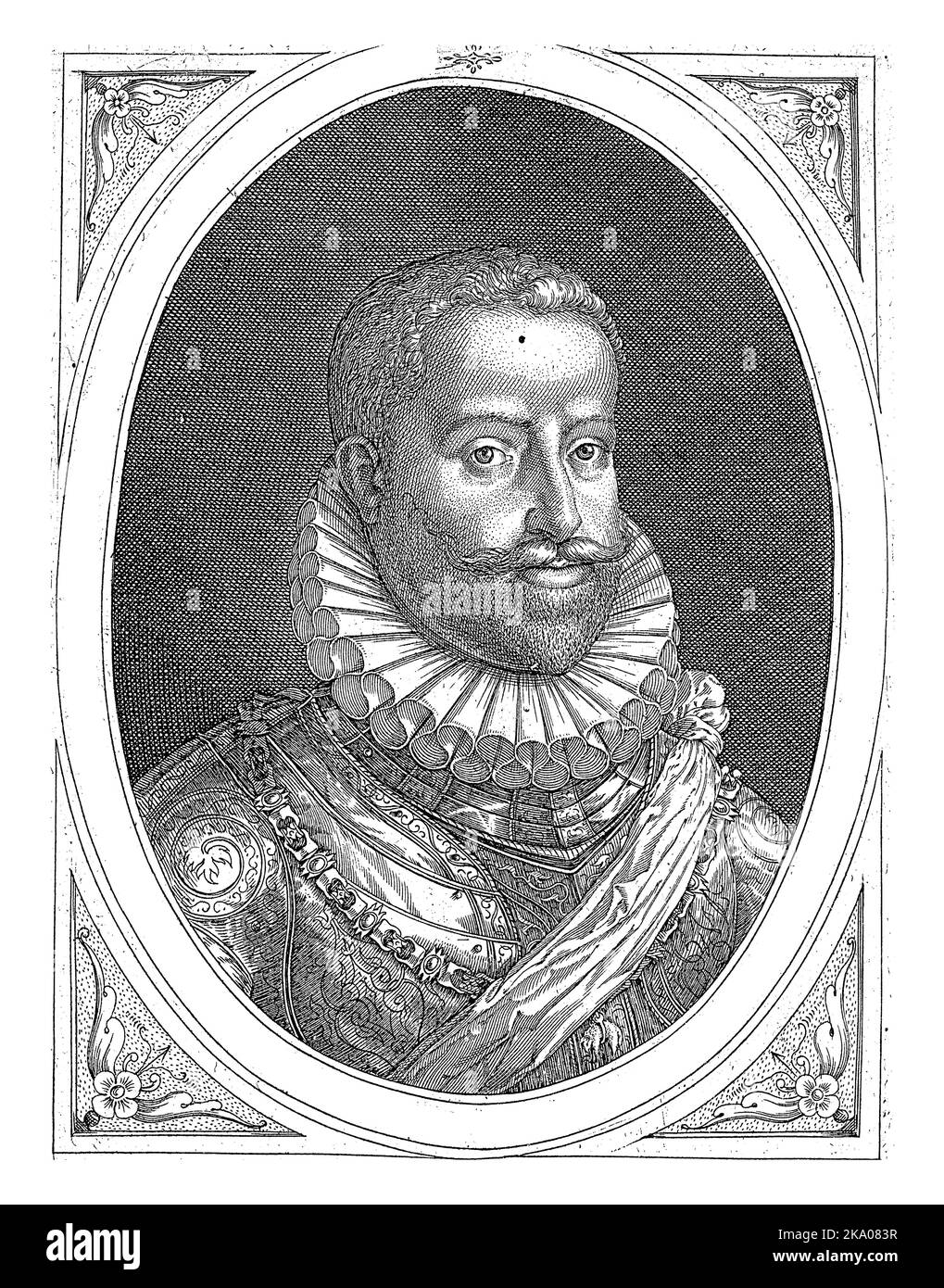 Bust to the right of Ernst, Archduke of Austria, in an oval containing