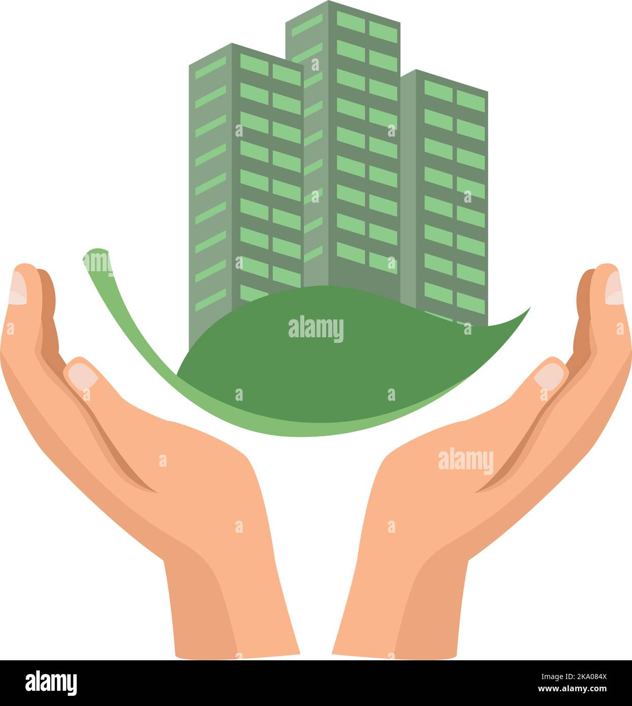hands protecting green building Stock Vector Image & Art Alamy