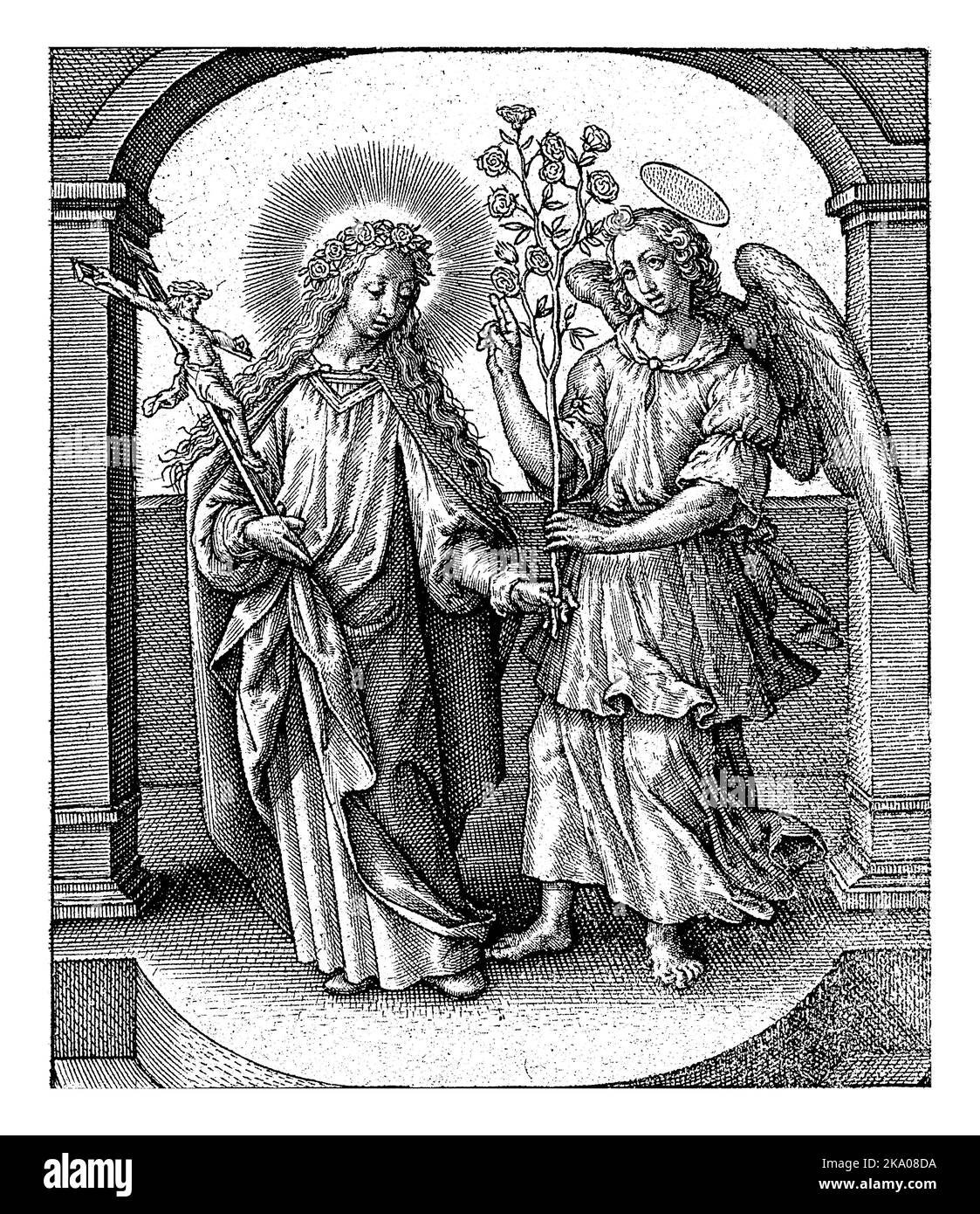 H. Lidwina van Schiedam, Hieronymus Wierix, 1563 before 1619 Saint Lidwina van Schiedam, a