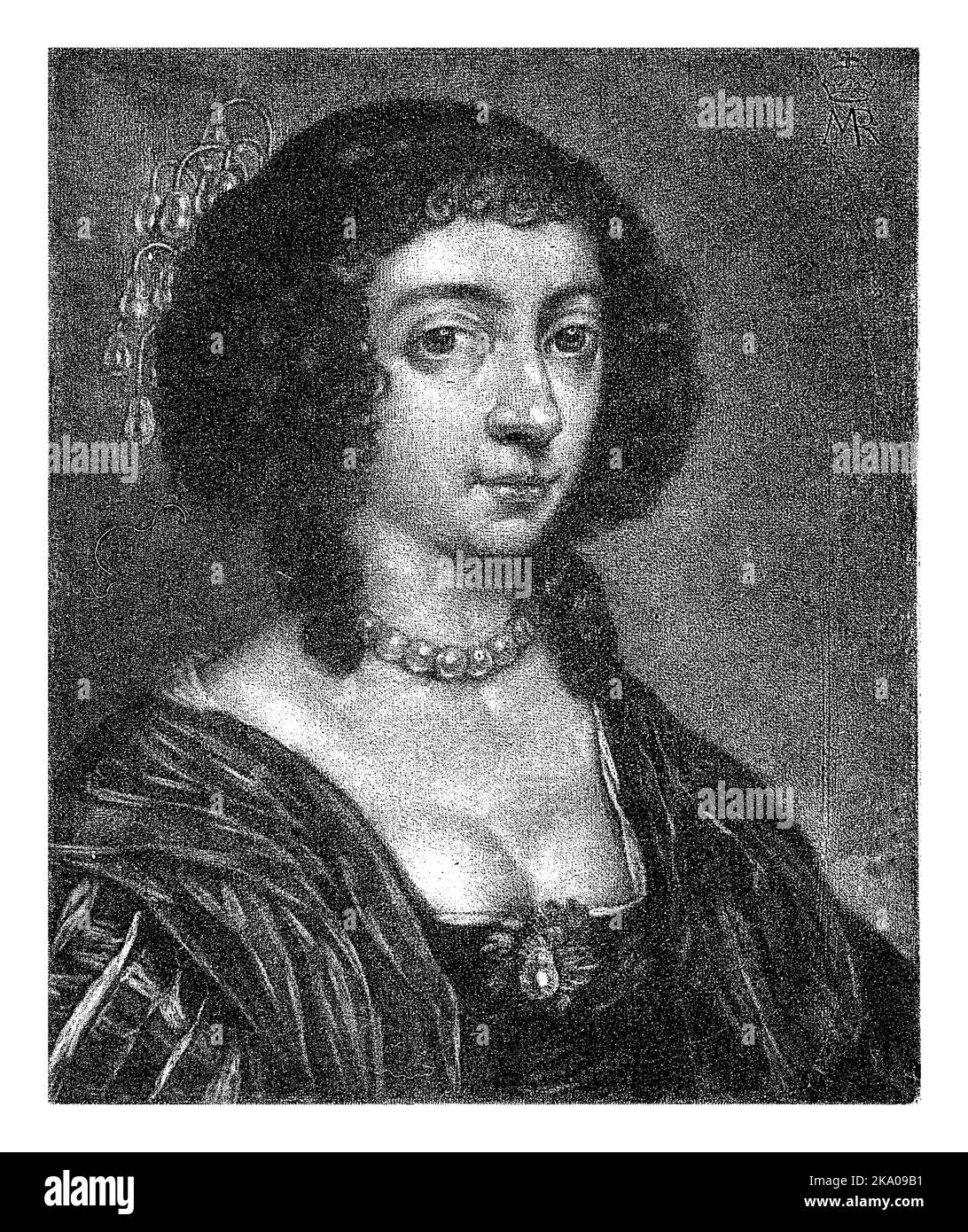 Portrait of Henrietta Maria of Bourbon, Queen of England, wife of Charles I, King of England. Stock Photo